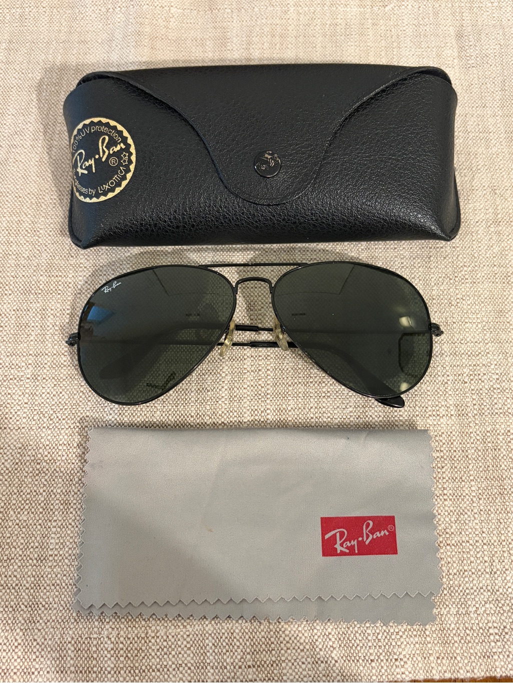 Ray-Ban Aviator Sunglasses, Black With Black Lenses